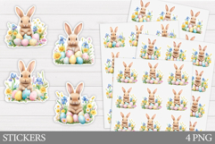 Easter Bunny Sticker Design. Easter Sticker Printable Product Image 1