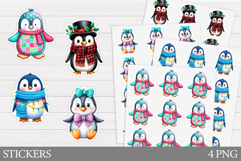 Christmas Penguin Sticker. Christmas Sticker Printable Product Image 1