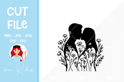 Bride and groom silhouette, cut file, wedding SVG Product Image 1