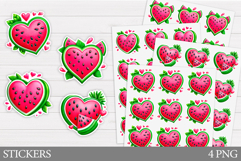 Watermelon Stickers Design. Summer Sticker Printable Product Image 1