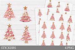 Crochet Christmas Tree Sticker. Christmas Sticker Printable Product Image 1