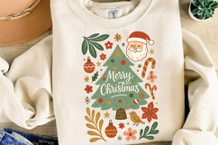 Vintage Merry Christmas Tree Sublimation, Christmas Png Product Image 4