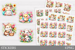 Easter Animals Sticker Design. Easter Sticker Printable Product Image 1