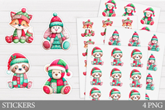 Patchwork Animals Sticker. Patchwork Christmas Sticker Product Image 1