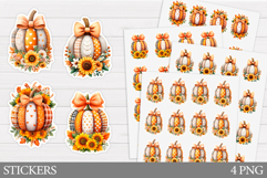 Pumpkin Sticker Printable. Pumpkin Bow Sticker Design Product Image 1
