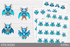 Cute Bat Sticker Printable. Cute Halloween Sticker Design Product Image 1