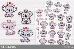 Cute Koala Sticker Design. Koala Princess Sticker Printable Product Image 1