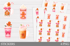 Christmas Drink Sticker Design. Christmas Sticker Printable Product Image 1