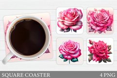 Roses Coaster Design. Rose Coaster Sublimation Product Image 1