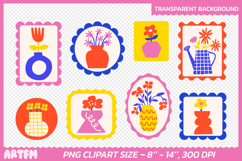 Floral Stamps Vector Clipart | Retro Florals Sublimation Product Image 2