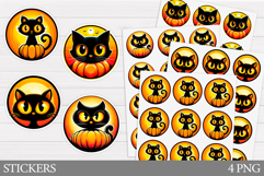 Halloween Cat Sticker Design. Halloween Sticker Printable Product Image 1