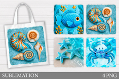 Sea Tote Bag Sublimation. Sea Sublimation Product Image 1