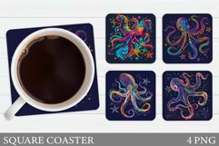 Octopus Coaster Design. Octopus Coaster Sublimation Product Image 1
