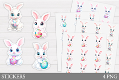 Easter Bunny Sticker Design. Easter Sticker Printable Product Image 1