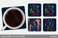 Jellyfish Coaster Sublimation. Jellyfish Sublimation Product Image 1