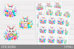 Easter Bunny Sticker Design. Easter Sticker Printable Product Image 1