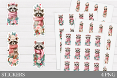 Christmas Raccoon Sticker. Christmas Sticker Printable Product Image 1