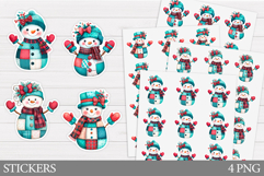 Cute Snowman Sticker Design. Christmas Sticker Printable Product Image 1