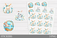 Easter Bunny Sticker Design. Easter Sticker Printable Product Image 1