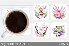 Insect Coaster Design. Frog Coaster Sublimation Product Image 1