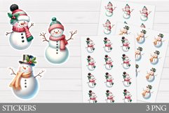 Cute Snowman Sticker Design. Christmas Sticker Printable Product Image 1