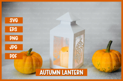 8 Autumn lantern SVG I Fall candle Paper cut SVG Product Image 8