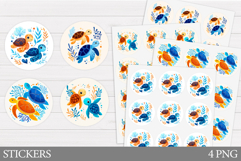 Cute Turtle Sticker Design. Turtle Sticker Printable Product Image 1