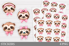 Cute Sloth Sticker Design. Funny Sloth Sticker Printable Product Image 1