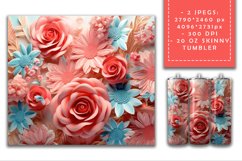 3d Flower Sublimation Tumbler | 3d Sublimation Tumbler Wrap Product Image 2