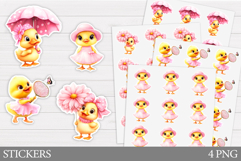 Cute Duck Sticker Design. Funny Duck Sticker Printable Product Image 1