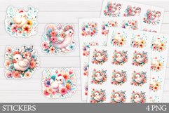 Cute Chicken Sticker Printable. Summer Chicken Sticker Product Image 1