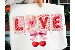 Preppy LOVE Valentine PNG, Valentine PNG, Faux Yarn PNG Product Image 2