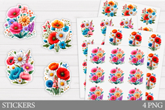 Flowers Sticker Design. Floral Sticker Printable Product Image 1