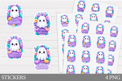 Cute Ghost Sticker Printable. Halloween Sticker Design Product Image 1