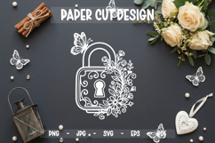 Floral Paper Cut SVG, Decorative Botanical Product Image 1