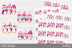 Christmas Penguin Sticker. Christmas Sticker Printable Product Image 1