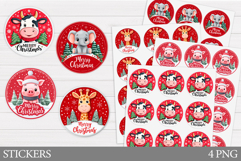 Christmas Animals Sticker. Christmas Sticker Printable Product Image 1