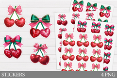 Valentines Cherry Sticker. Valentines Sticker Printable Product Image 1
