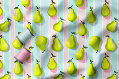 Colourful Macarons and Berries Seamless Patterns, Summer PNG Product Image 2