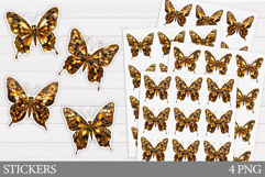Butterfly Sticker Printable. Leopard Butterfly Sticker Product Image 1