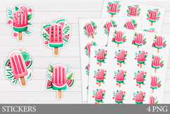 Ice Cream Stickers Design. Watermelon Sticker Printable Product Image 1