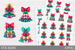 Christmas Sticker Printable. Christmas Tree Sticker Design Product Image 1