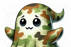 Cute Camo Ghost PNG | Ghost Camouflage for Kids Halloween Product Image 3