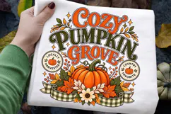 Cozy Pumpkin Grove Autumn Harvest Pumpkin PNG Sublimation Product Image 1