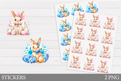 Easter Bunny Sticker Design. Cute Bunny Sticker Printable Product Image 1