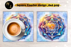 Mandala Square Coaster,Watercolor Mandala Coaster design Product Image 1