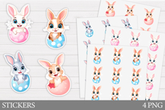 Easter Bunny Sticker Printable. Easter Sticker Design Product Image 1