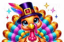 Thankful Grateful Turkey PNG, Happy Thanksgiving Watercolor Product Image 3