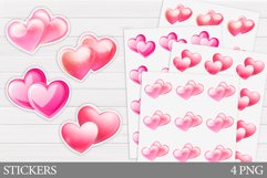 Hearts Stickers Design. Valentines Sticker Printable Product Image 1