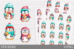 Christmas Penguin Sticker. Christmas Sticker Printable Product Image 1